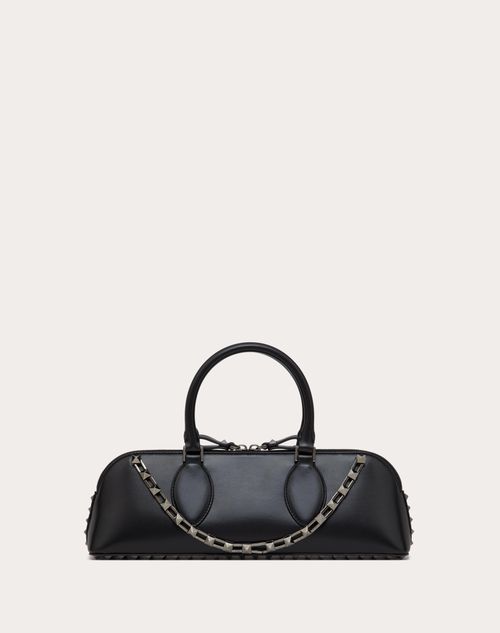 Valentino Garavani - Rockstud E/w Calfskin Handbag - Black - Woman - Rockstud - Bags