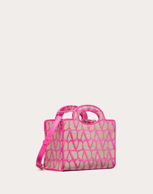 Valentino Garavani - Le Troisième Mini Shopping Bag In Toile Iconographe - Beige/pink Pp - Woman - Totes