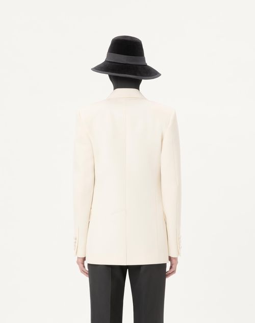 Valentino - Valentino Double-breasted Jacket In Wool Grisaille - Latte - Man - Coats And Blazers