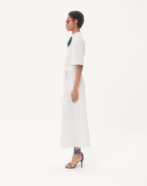Valentino - Poplin Plusdepois Print Midi Dress - White/ Black - Woman - Dresses