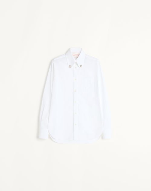 Valentino - Cotton Popeline Shirt - Optic White - Woman - Shelf - Wrtw - W1 Whites