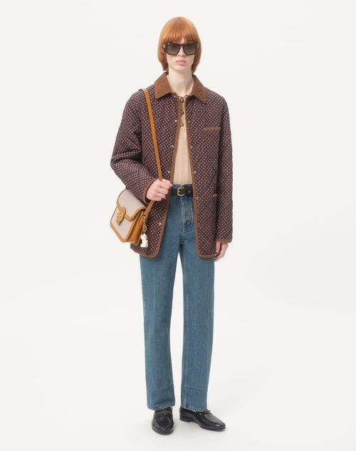 Valentino - Quilted Nylon Jacket With Opticool Print - Blue/sand/ivory - Man - New Arrivals