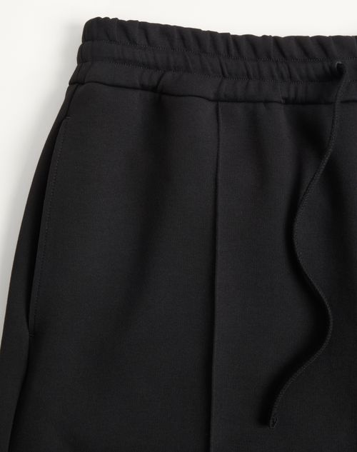 Valentino - Valentino Cotton Bermuda Shorts With Vgold - Black - Man - Pants And Shorts
