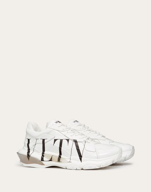 Valentino Garavani - Vltn Bounce Calfskin Sneaker - White/ Black - Man - Man Shoes Sale