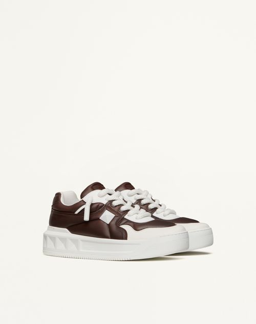 Valentino Garavani - One Stud Xl Low-top Trainer In Calfskin And Shiny Nylon - White/fondant - Man - Man Shoes Private Promotions