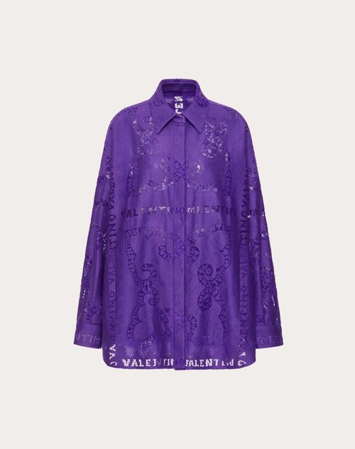 Valentino - コットンギピュールレース オーバーシャツ - アストラルパープル - ウィメンズ - ピーコート