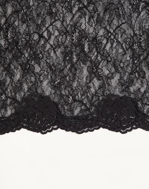 Valentino - Gonna Midi In Pizzo - Nero - Donna - Lingerie