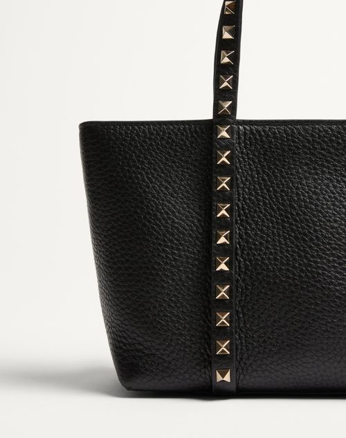 ヴァレンティノ ガラヴァーニ ロックスタッズ グレインカーフスキン スモール トート for ウィメンズ インチ ブラック | Valentino JP