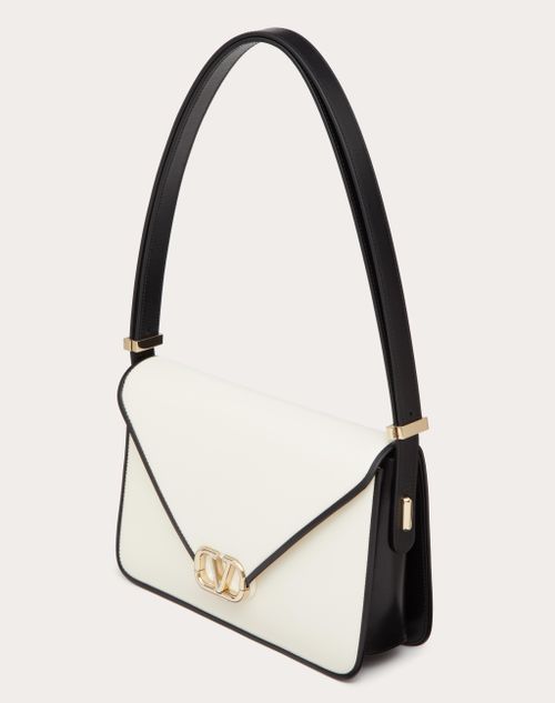 Valentino Garavani Shoulder Letter Bag In Two-tone Smooth Calfskin for  Woman in Blue/white