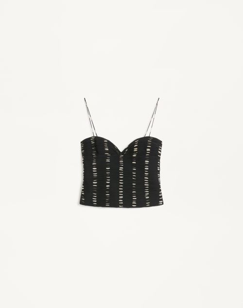 Valentino - Chiffon Top With Plusdepois Print - Black/birch - Woman - Shirts And Tops