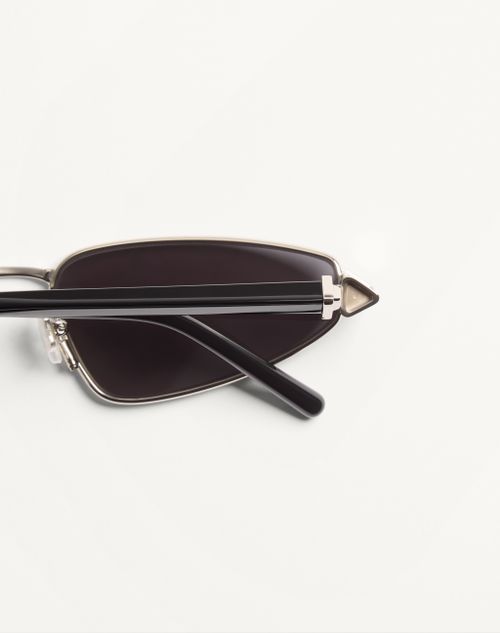 Valentino - Lunettes Œil-de-chat En Métal - Argent/noir/gris - Femme - Lunettes