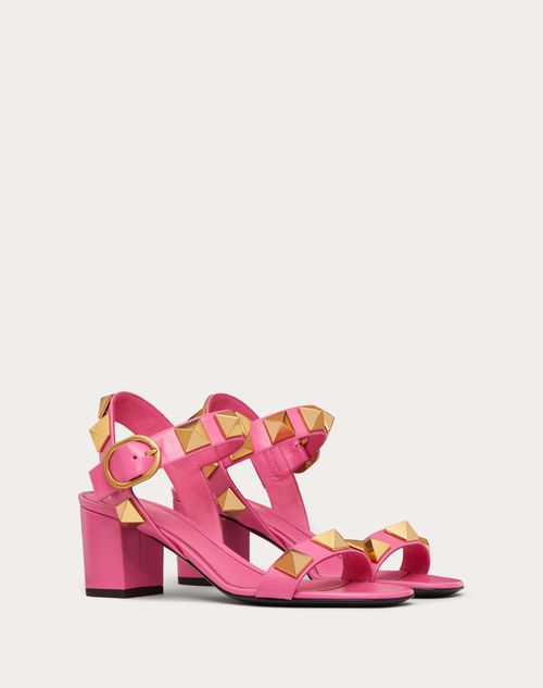 Valentino Garavani - Roman Stud Calfskin Sandal 60 Mm - Pink - Woman - Roman Stud Sandals - Shoes