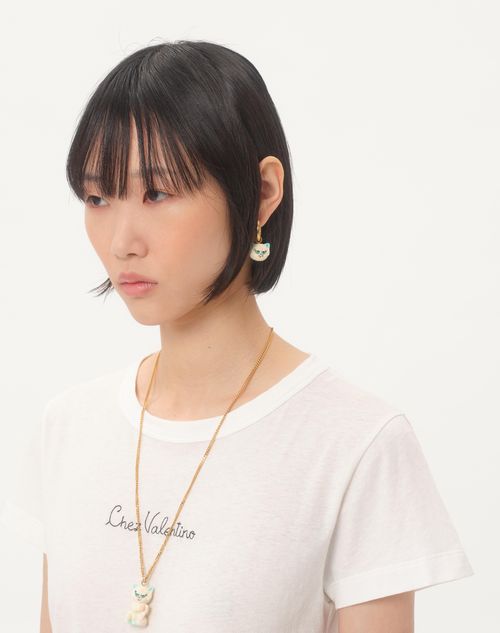 Valentino Garavani - Le Chat De La Maison Single Earring In Metal And Nylon - Gold/multicolor - Woman - Jewelry