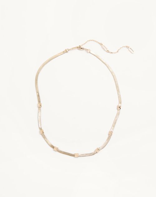 Valentino Garavani - Valentino Rockstud Halskette Aus Metall - Platin - Mann - Schmuck Und Uhren