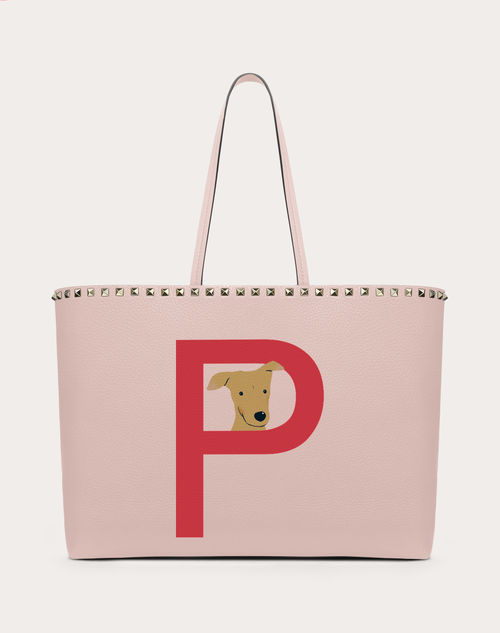 Valentino Garavani - Valentino Garavani Rockstud Pet Customizable Tote Bag - Rose Quartz/pure Red - Woman - Rockstud Pet Bags