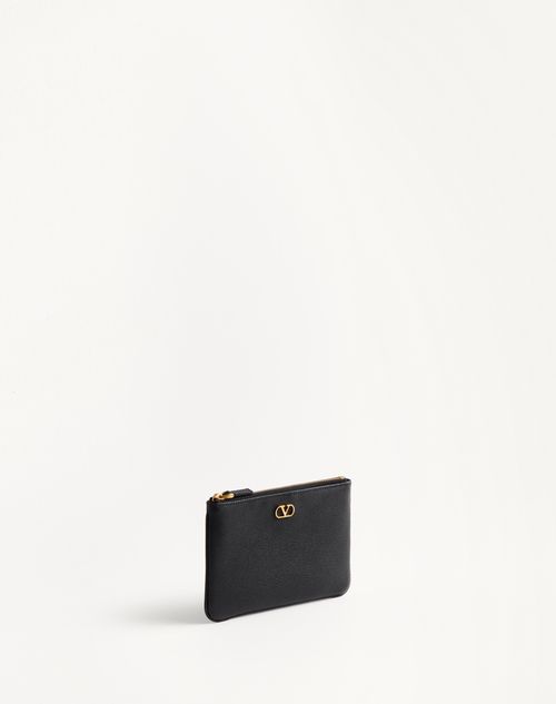 Valentino Garavani - Vlogo Signature Grainy Calfskin Clutch Bag - Black - Woman - Clutches