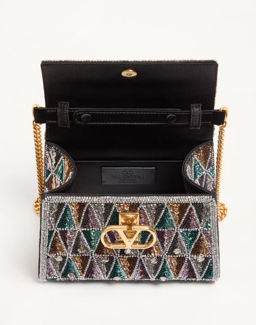 Valentino Garavani - Valentino Garavani Vsling Mini Embroidered Handbag - Multicolor - Woman - Top Handle Bags