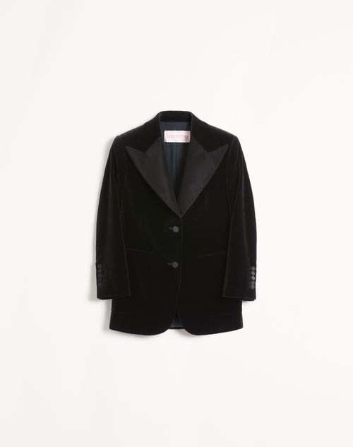 Valentino - Blazer De Terciopelo - Negro - Mujer - Shelf - Wrtw - Party Embroideries