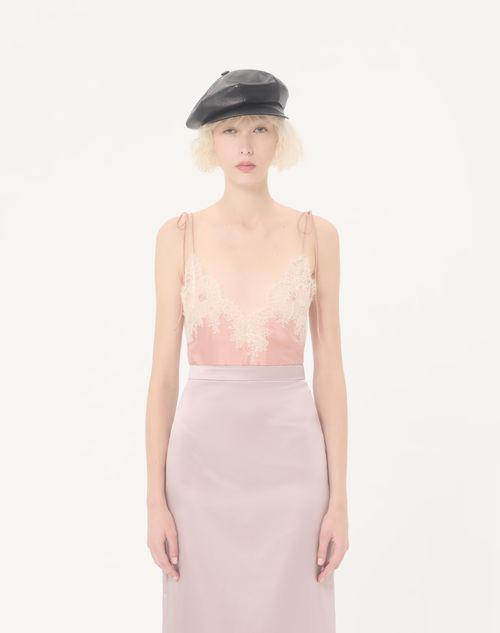 Valentino - Crepe De Chine Top - Salmon - Woman - Shirts And Tops