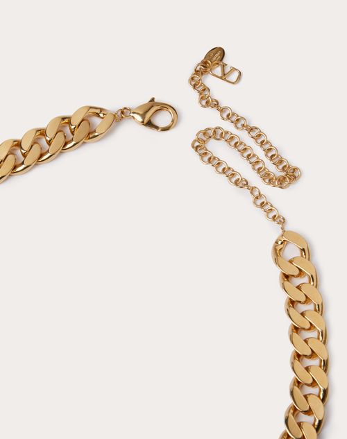 Valentino Garavani - Vlogo Metal Chain Necklace With Swarovski® Crystals - Gold - Man - Jewelry