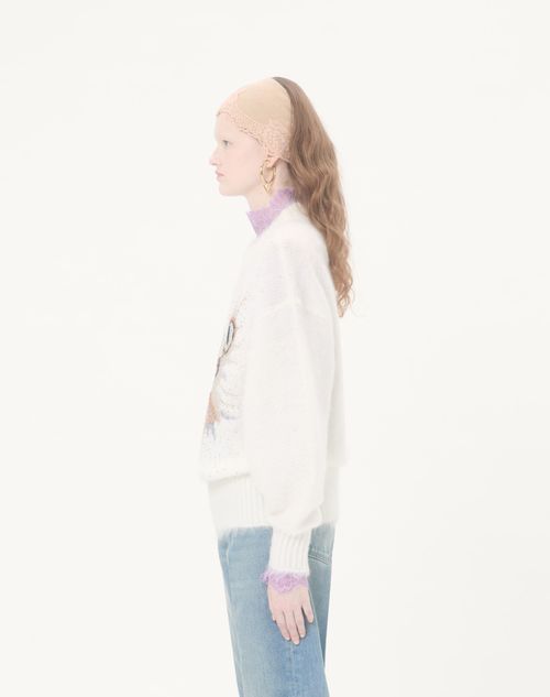 Valentino - Embroidered Mohair Wool Jumper - White - Woman - Knitwear