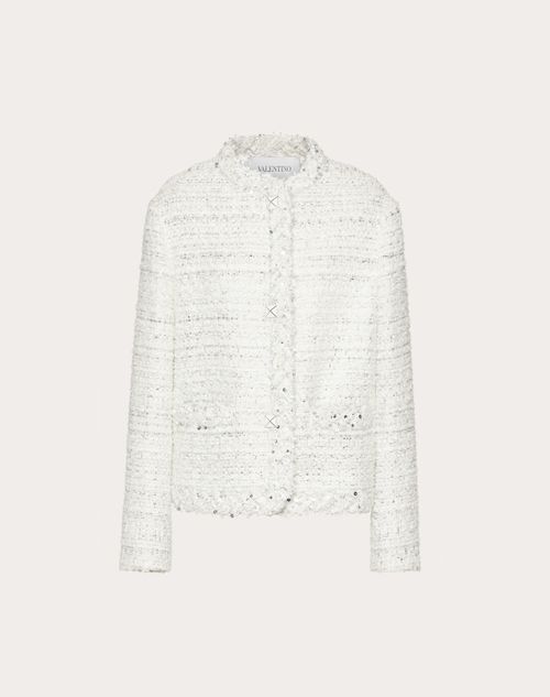 Valentino - Silver Tweed Jacket - White/silver - Woman - Woman Ready To Wear Sale