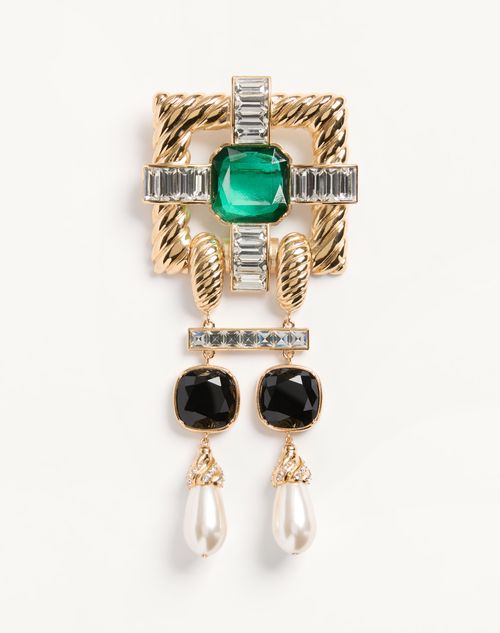 Valentino Garavani - Broche Hypergoutte De Metal Y Resina - Dorado/multicolor - Mujer - Bisutería