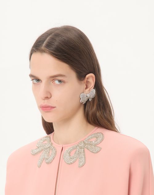 Valentino Garavani - Trop Chou Metal And Swarovski® Crystal Earrings - Palladium/crystal - Woman - Fashion Jewelry