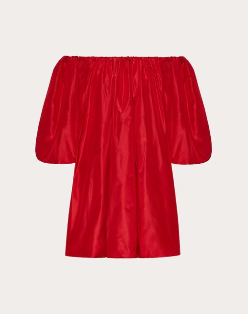Valentino - Short Washed Taffeta Dress - Red - Woman - Woman Ready To Wear Sale