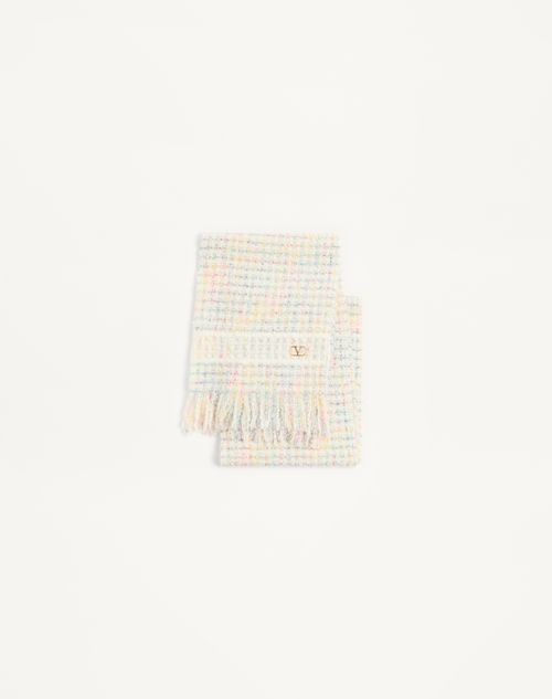 Valentino Garavani - Vlogo Signature Wool And Cashmere Scarf - Ivory/gold - Woman - Soft Accessories
