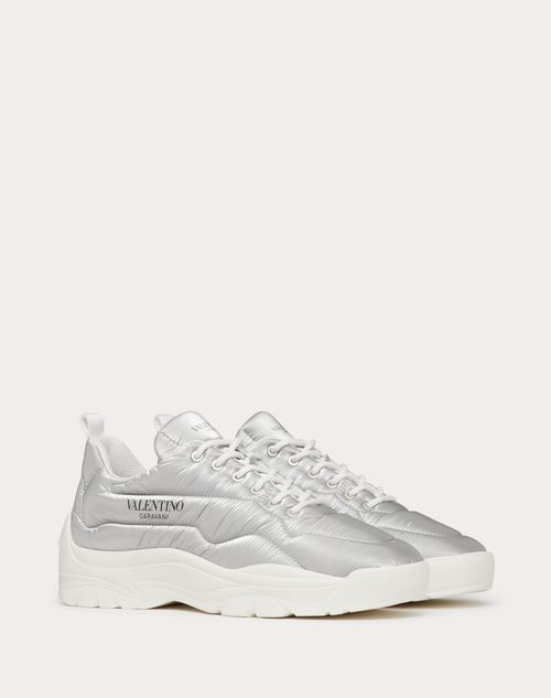 Valentino Garavani - Padded Nylon Gumboy Sneaker - Silver/white - Man - Man Shoes Sale
