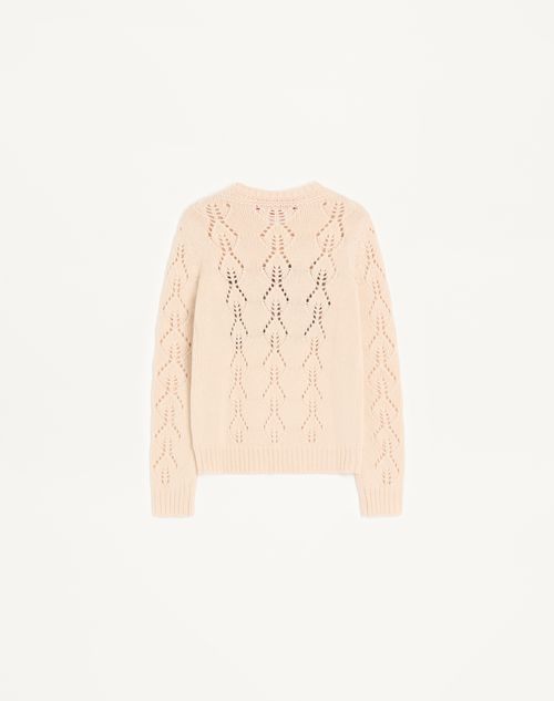 Valentino - Embroidered Sweater - Birch/multicolour - Woman - Knitwear