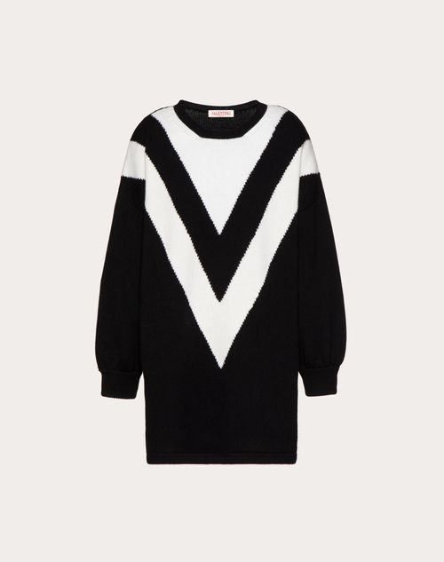 Valentino - Wool Pullover - Black/ivory - Woman - Ready To Wear