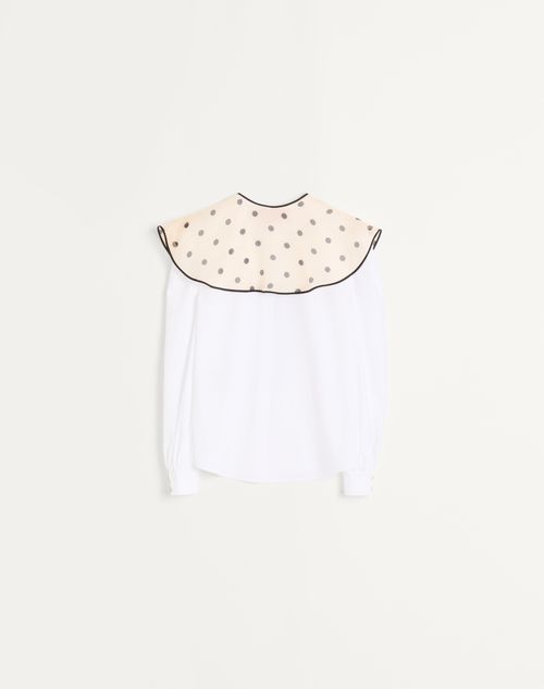 Valentino - Cotton Popeline Shirt - White - Woman - Shirts And Tops