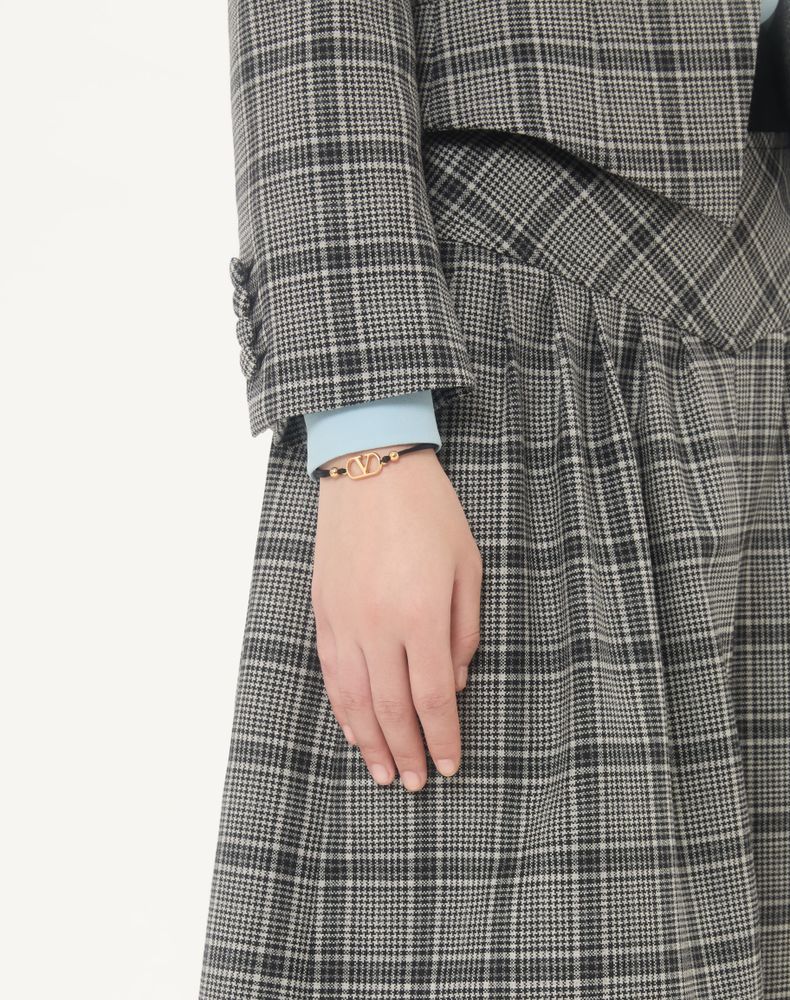 Valentino Garavani Valentino Vlogo Signature Cotton Bracelet Woman Black Uni
