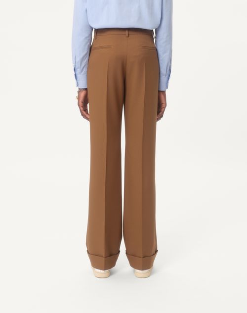 Nylon Cuffed Gabardine Pants for Man in Nut | Valentino WX