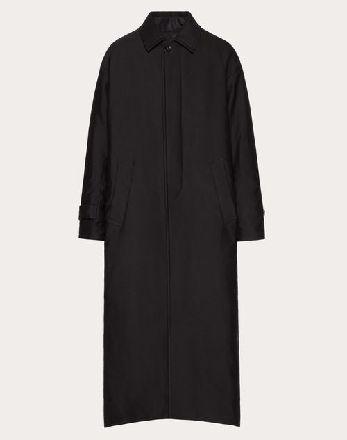 Valentino - Reversible Coat In Cotton, Wool And Silk Blend With Inner Bomber Layer - Black - Man - New Arrivals