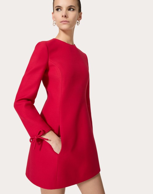 Crepe Couture Short Dress for Woman in Red | Valentino SA