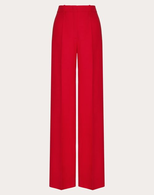 Valentino - Crepe Couture Trousers - Red - Woman - Shelf - Pap - Rose