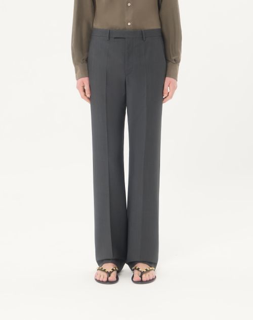 Valentino - Valentino Wool Pants - Dark Grey - Man - Pants And Shorts