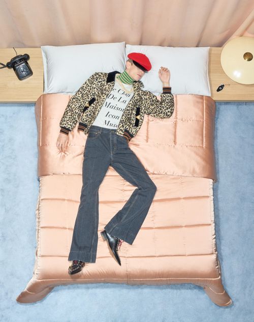 Valentino - Valentino Bomber Jacket In Wool Drape With Vgold On Side Pockets - Animal Print - Man - Outerwear