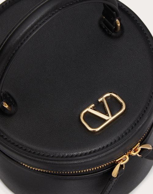 Valentino Garavani - Mini Vlogo Signature Calfskin Jewelry Vanity Case - Black - Woman - Wallets And Small Leather Goods