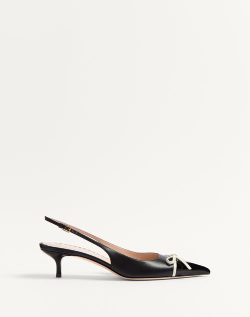 Valentino Garavani - Bepointy Slingback Pump In Patent Leather And Kidskin 45mm - Black/ivory - Woman - Pumps