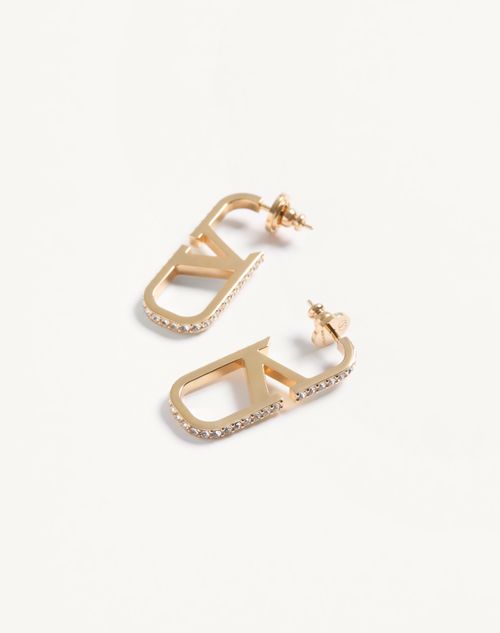 Valentino Garavani - Vlogo Signature Metal And Swarovski® Crystal Earrings - Gold/crystal - Woman - Jewellery