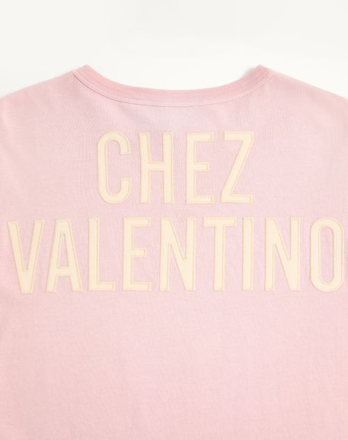 Valentino - Bedrucktes T-shirt Aus Baumwolle - Rosa - Frau - T-shirts & Sweatshirts