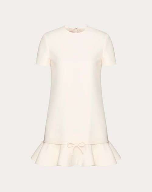 Valentino - Kurzes Crepe Couture Kleid - Elfenbein - Frau - Kleidung