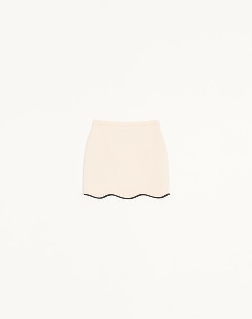 Valentino - Mini Skirt In Crepe Couture - Vanilla/black - Woman - Skirts