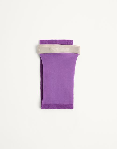 Valentino - Lycra Lace Tights - Purple Orchid - Woman - Woman Ready To Wear Sale