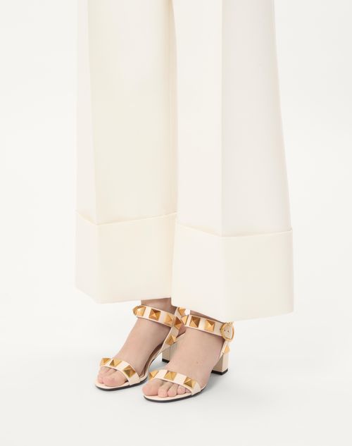 Valentino Garavani - Roman Stud Calfskin Sandal 60 Mm - Light Ivory - Woman - Woman Shoes Sale