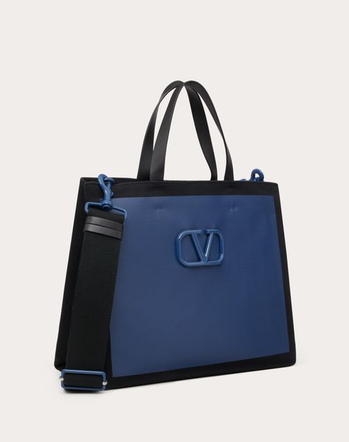 Valentino Garavani - Vロゴ シグネチャー キャンバス ショッピングバッグ - ブルー/ブラック - メンズ - トート